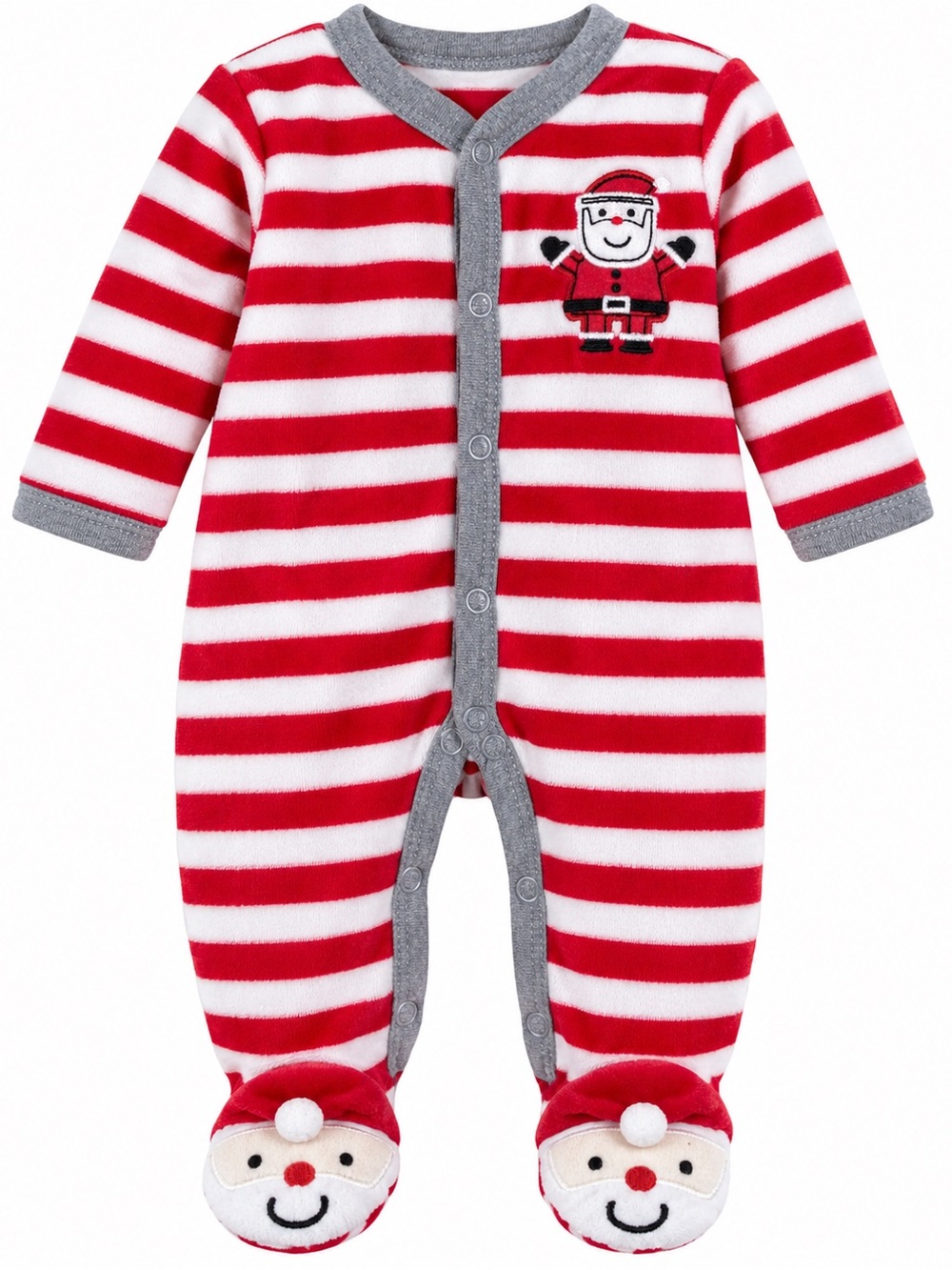 Carter’s 6M Santa Christmas Stripe Footie Pajamas – Baby Boy